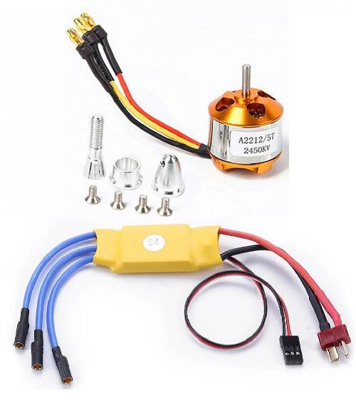Brushless Motor A2212 / 5T 2450KV + 30A ESC Speed Controller – High Performance Combo for RC Planes, Drones, and DIY Projects Brushless Motor A2212 / 5T 2450KV + 30A ESC Speed Controller – High Performance Combo for RC Planes, Drones, and DIY Projects