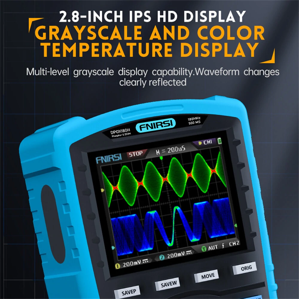 FNIRSI DPOX180H Handheld Phosphor Digital Oscilloscope 180MHz -3DB 50000wfms/s Dual Channel 20Mhz Signal Generator ZOOM XY FFTFNIRSI DPOX180H Handheld Phosphor Digital Oscilloscope 180MHz -3DB 50000wfms/s Dual Channel 20Mhz Signal Generator ZOOM XY FFTFNIRSI DPOX180H Handheld Phosphor Digital Oscilloscope 180MHz -3DB 50000wfms/s Dual Channel 20Mhz Signal Generator ZOOM XY FFT FNIRSI DPOX180H Handheld Phosphor Digital Oscilloscope 180MHz -3DB 50000wfms/s Dual Channel 20Mhz Signal Generator ZOOM XY FFT